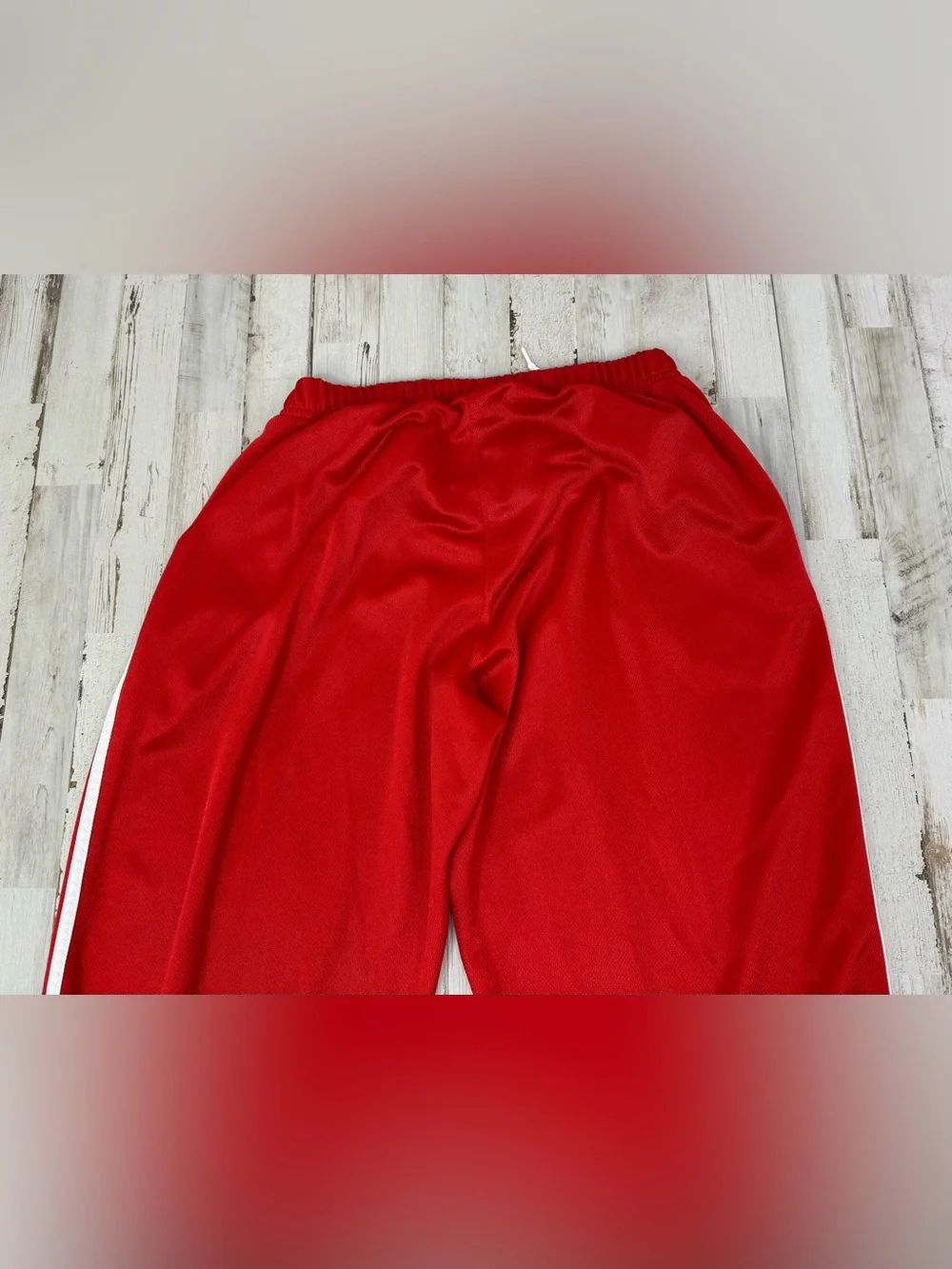 Adidas Basketball Shorts Mens Large Red White 3 Stripe Athletic